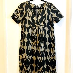The Odells Dress Short Sleeve Empire Waist Ikat Print, Size M